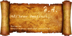 Hübner Ametiszt névjegykártya